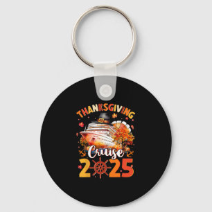Thanksgiving Cruise 2025 Funny Turkey Pumpkin Leav Key Ring