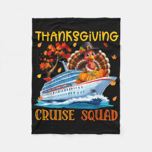 Thanksgiving Cruise Squad Turkey Fall Pumpkins Cru Fleece Blanket