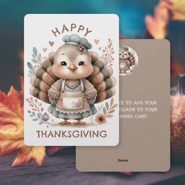 Thanksgiving Custom Message Flat Holiday Card (Creator Uploaded)