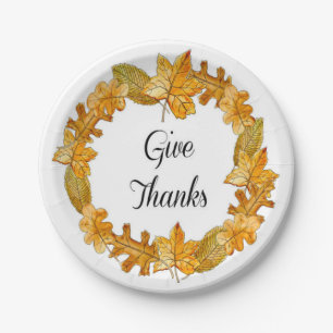 Thanksgiving Custom Paper Plates/Give Thanks Plate