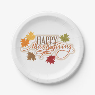 Thanksgiving Custom Paper Plates/Leaves Paper Plate
