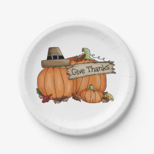 Thanksgiving Custom Paper Plates/Pumpkins Plate