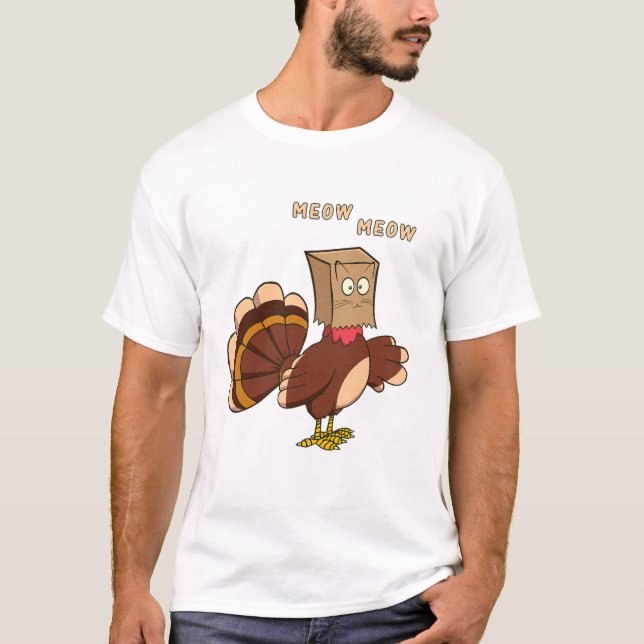 Thanksgiving Cute Cat Fake T-Shirt (Front)