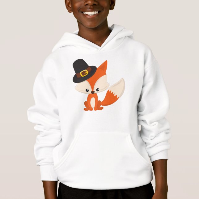 Thanksgiving, Cute Fox, Pilgrim Fox, Pilgrim Hat (Front)
