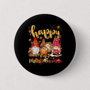 Thanksgiving Cute Gobble Gobble Turkey Pilgrim Lit 6 Cm Round Badge