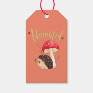 Thanksgiving Cute Kawaii Hedgehog Autumn Gift Tags