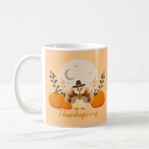 Thanksgiving Cute Orange Turkey Pumpkin  Coffee Mug