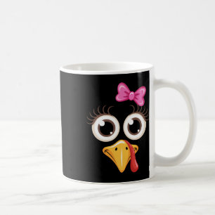 Thanksgiving Cute Turkey Face Coquette Bow Cute Gi Coffee Mug