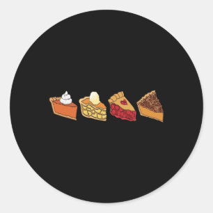 Thanksgiving Cutie Pie Dinner Pumpkin Pie Womens K Classic Round Sticker