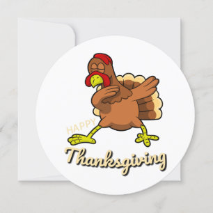 thanksgiving dabbing turkey invitation
