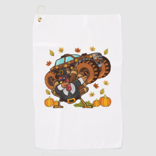 Thanksgiving Dabbing Turkey Monster Truck Golf Towel