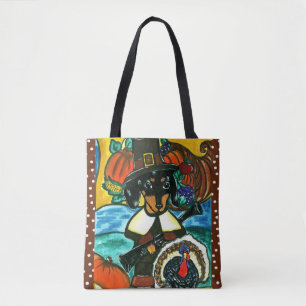 Thanksgiving Dachshund Tote Bag