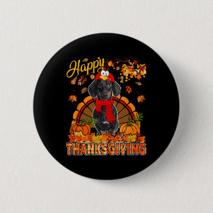 Thanksgiving Dachshund Wearing Turkey Costume Fall 6 Cm Round Badge
