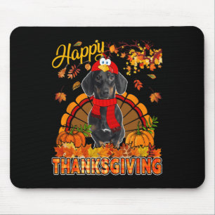 Thanksgiving Dachshund Wearing Turkey Costume Fall Mouse Pad