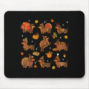 Thanksgiving Dachshund Weiner Dog Cute Pumpkin Pie Mouse Pad