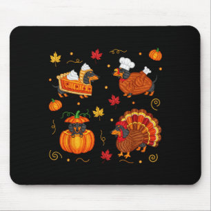 Thanksgiving Dachshund Weiner Dog Turkey Cute Pump Mouse Pad