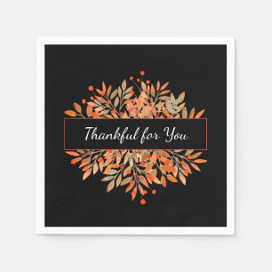 Thanksgiving Dark Orange Fall Foliage Napkin