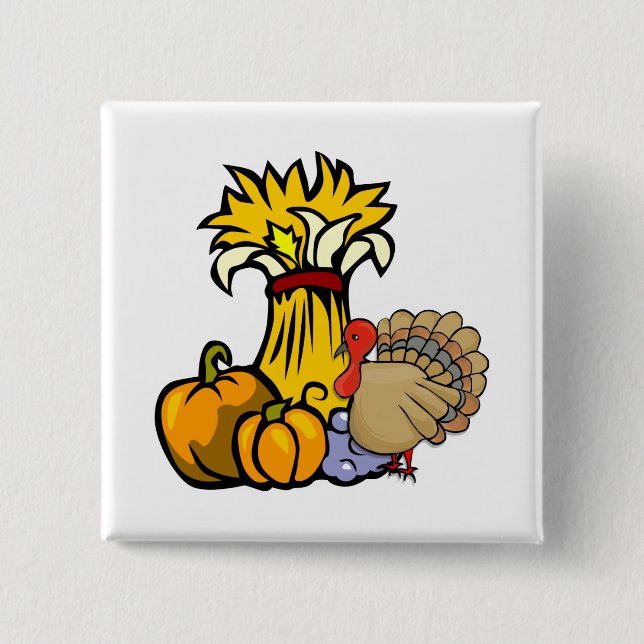 Thanksgiving Day 15 Cm Square Badge (Front)