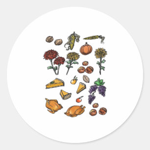 Thanksgiving day autumn attributes Classic T-Shirt Classic Round Sticker