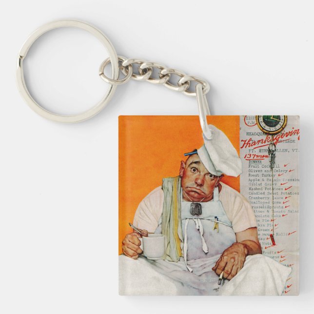 Thanksgiving Day Blues Key Ring (Front)