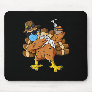 Thanksgiving Day Dabbing Turkey Pilgrim Boys Kids  Mouse Pad
