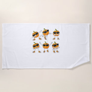 Thanksgiving Day Dancing Pumpkin Boys Girls Kids Beach Towel