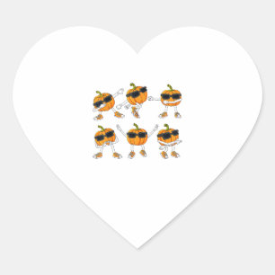 Thanksgiving Day Dancing Pumpkin Boys Girls Kids Heart Sticker