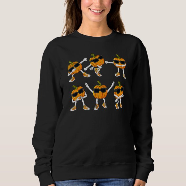 Thanksgiving Day Dancing Pumpkin Boys Girls Kids Sweatshirt (Front)