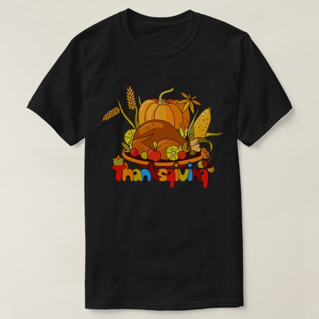 Thanksgiving Day Dinner T-Shirt (Design Front)