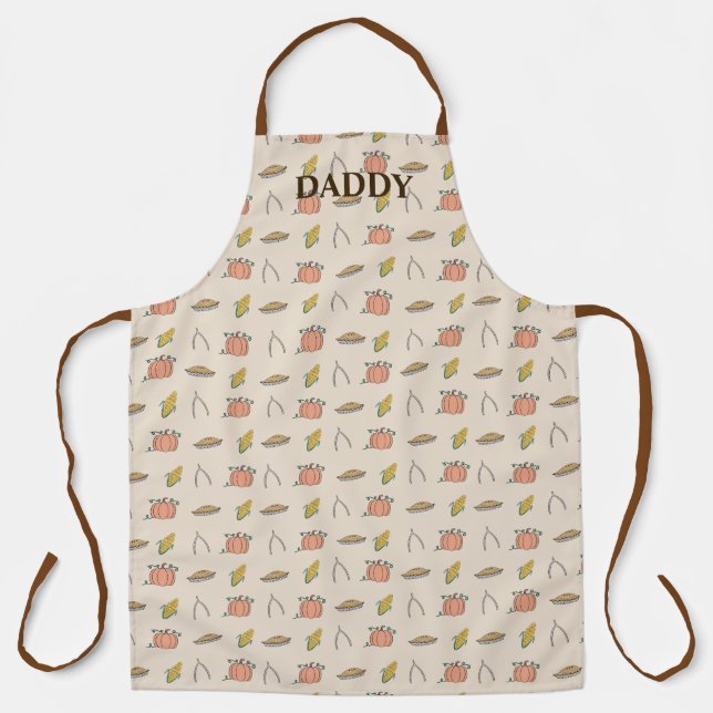 Thanksgiving Day Feast Dinner Daddy Apron (Front)
