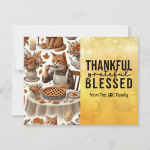 Thanksgiving Day for Cat Lovers Holiday Card