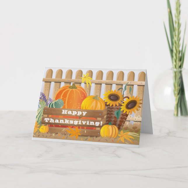 Thanksgiving Day Greetings Holiday Card (Front)