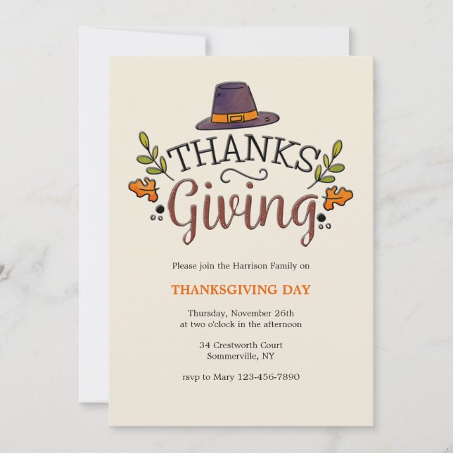 Thanksgiving Day Invitation (Front)