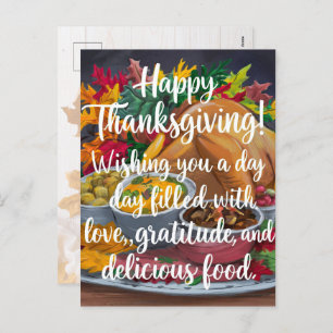 Thanksgiving Day of Love and Gratitude Holiday Postcard