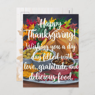 Thanksgiving Day of Love and Gratitude Holiday Postcard