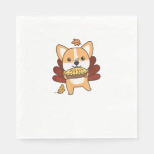 Thanksgiving Day Outfits Turkey Corgi With Applepi Napkin