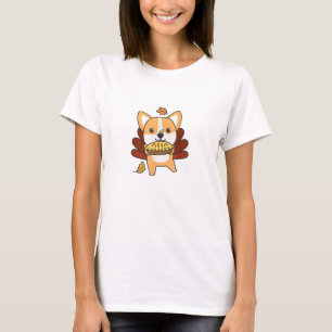 Thanksgiving Day Outfits Turkey Corgi With Applepi T-Shirt