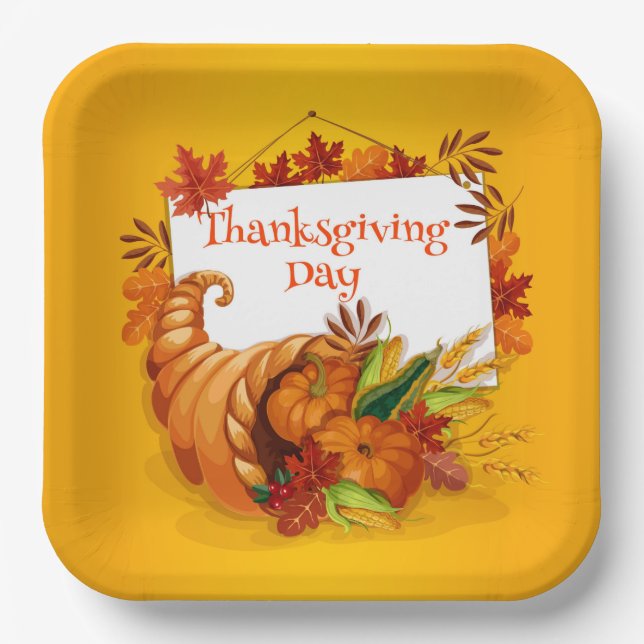 Thanksgiving Day  Paper Plate (Front)