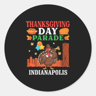 Thanksgiving Day Parade Turkey Celebration In Indi Classic Round Sticker