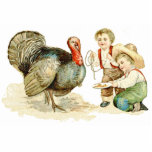 Thanksgiving Day Photo Sculpture<br><div class="desc">Thanksgiving Celebration Design shows kids playing with a Turkey. This design is customisable and is available for a variety of products. Text adding is optional.</div>