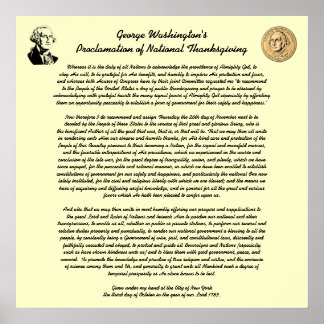 Thanksgiving Day Proclamation by George Washington Poster