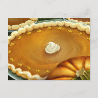 Thanksgiving Day Pumpkin Pie Postcard