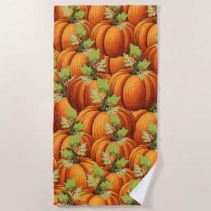 THANKSGIVING DAY PUMPKINS BEACH TOWEL