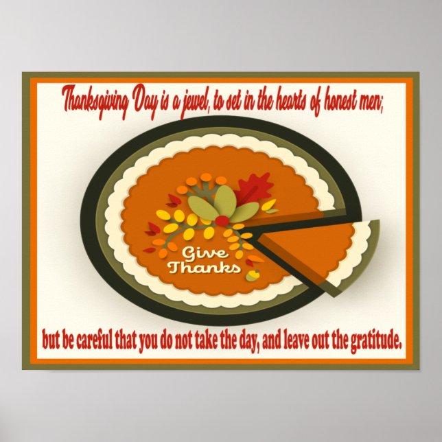 Thanksgiving Day quote of gratitude and  appreciat Poster (Front)