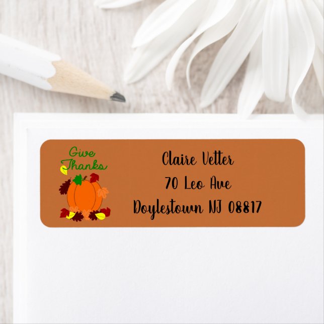Thanksgiving Day Return Address Label (Insitu)