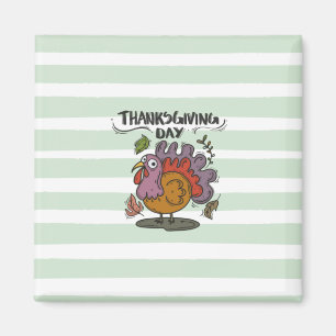 Thanksgiving Day Turkey Art – Classic Autumn Magnet