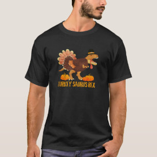 Thanksgiving Day Turkey Saurus Rex Dinosaur Friend T-Shirt