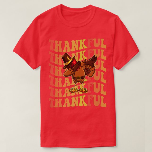 Thanksgiving Day Turkey  Thankful  T-Shirt (Design Front)