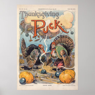 Thanksgiving Day Vintage Illustration Poster