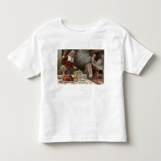 Thanksgiving DayPilgrim Dinner Scene Toddler T-Shirt (Front)